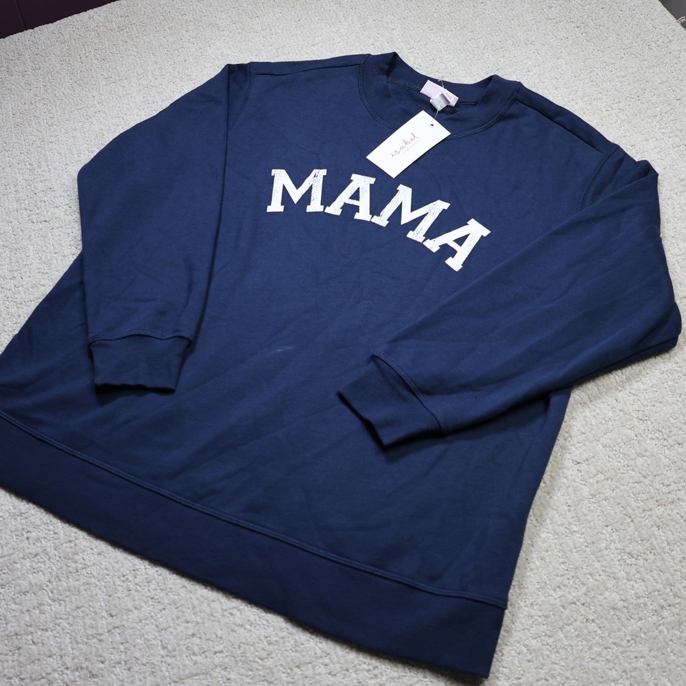 Isabel by Ingrid & Isabel Navy Blue MAMA Graphic Maternity Sweatshirt Size M